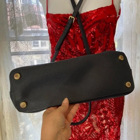 Michael Kors Blue shoulder handbag with many compartments - Picture 4 of 8